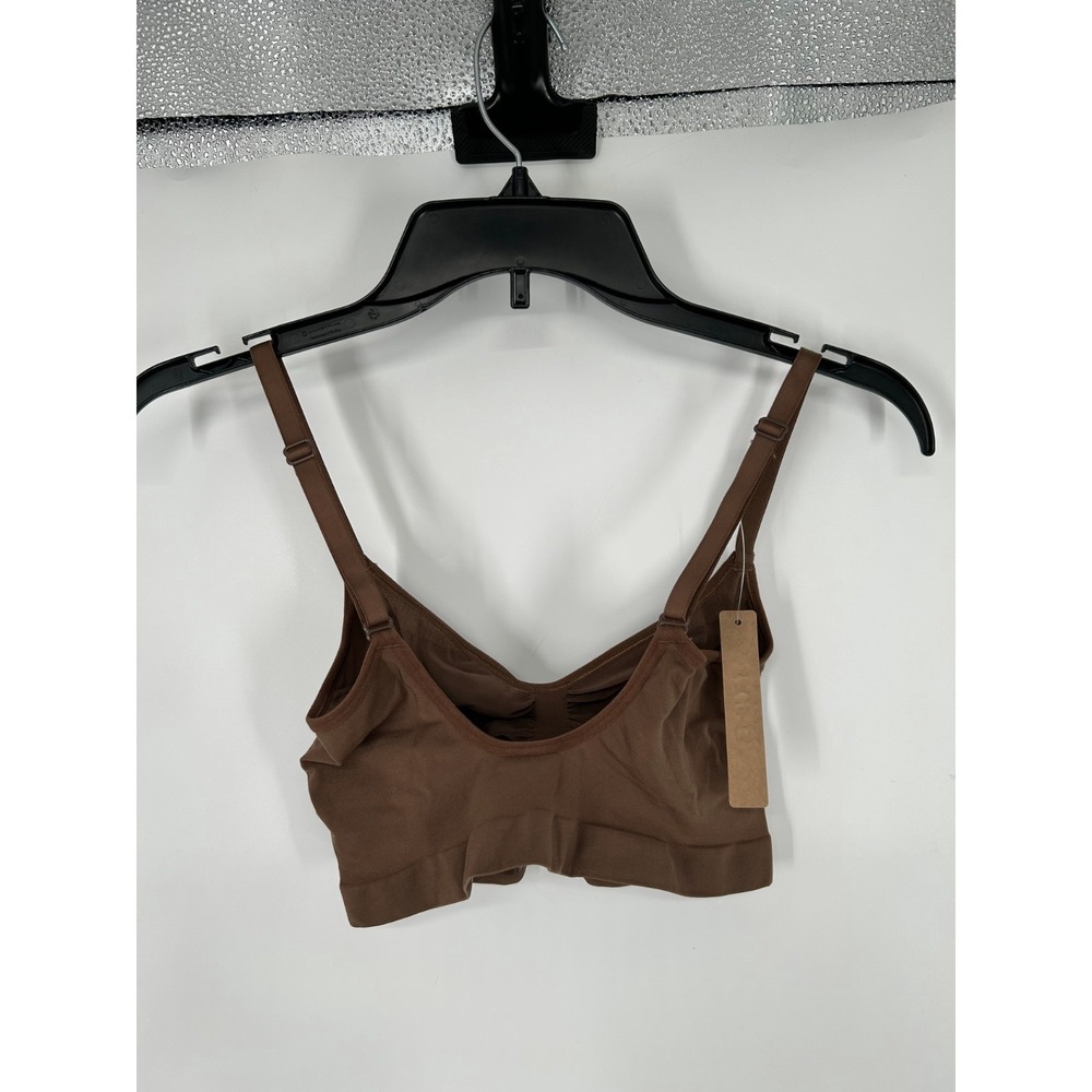 SKIMS Seamless Sculpt Bralette Womens Size XL Cocoa Brown Adjustable Straps - Picture 2 of 5